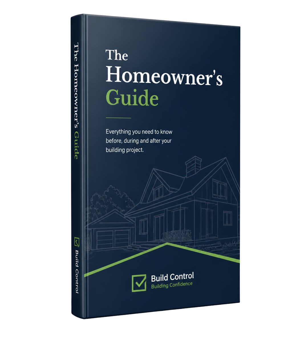 The Homeowner's Guide by Build Control — 3D book mockup